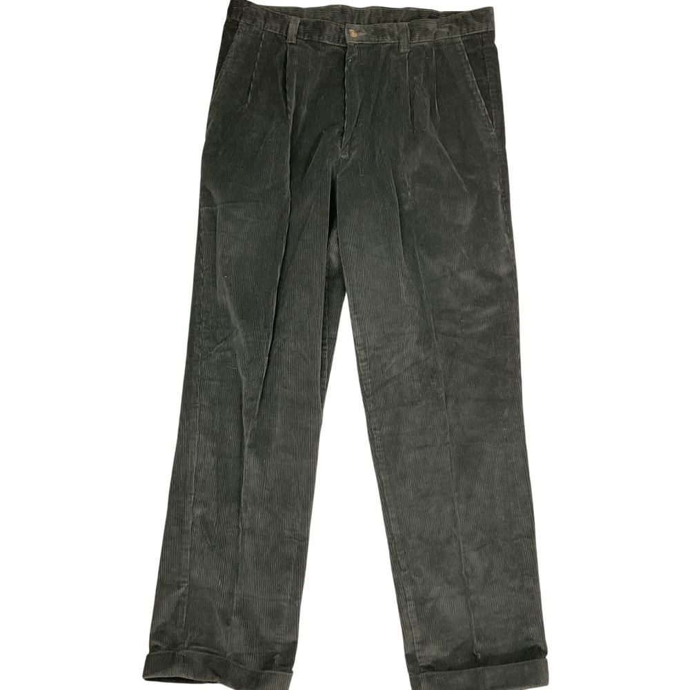 Bill Blass Corduroy Pants Mens 36W 32L Olive Green Heritage Preppy Cotton NWT‎